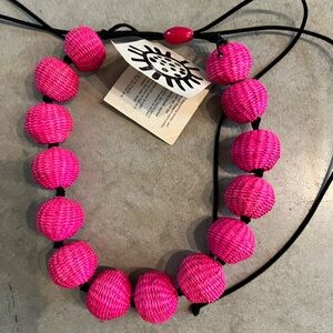 Large Woven spheres necklace